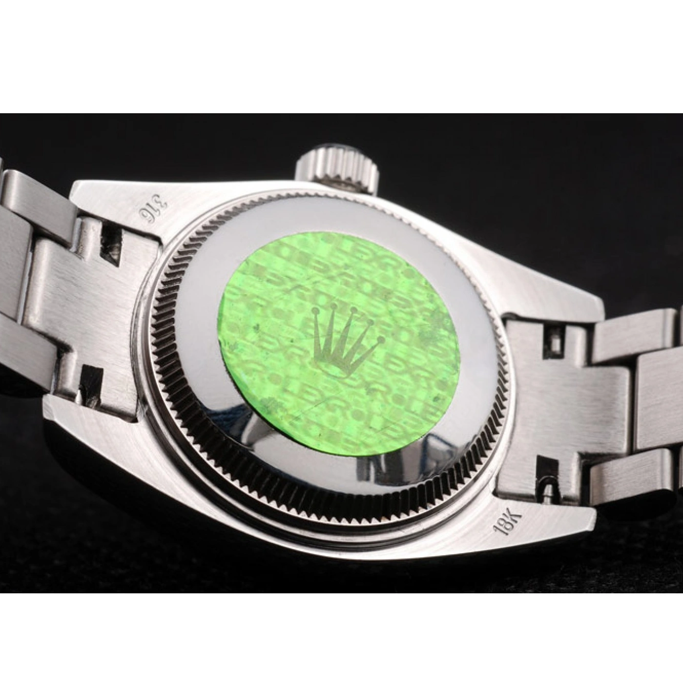 Polished Steel Tone Stainless Datejust Two Dial Red Rolex 1015